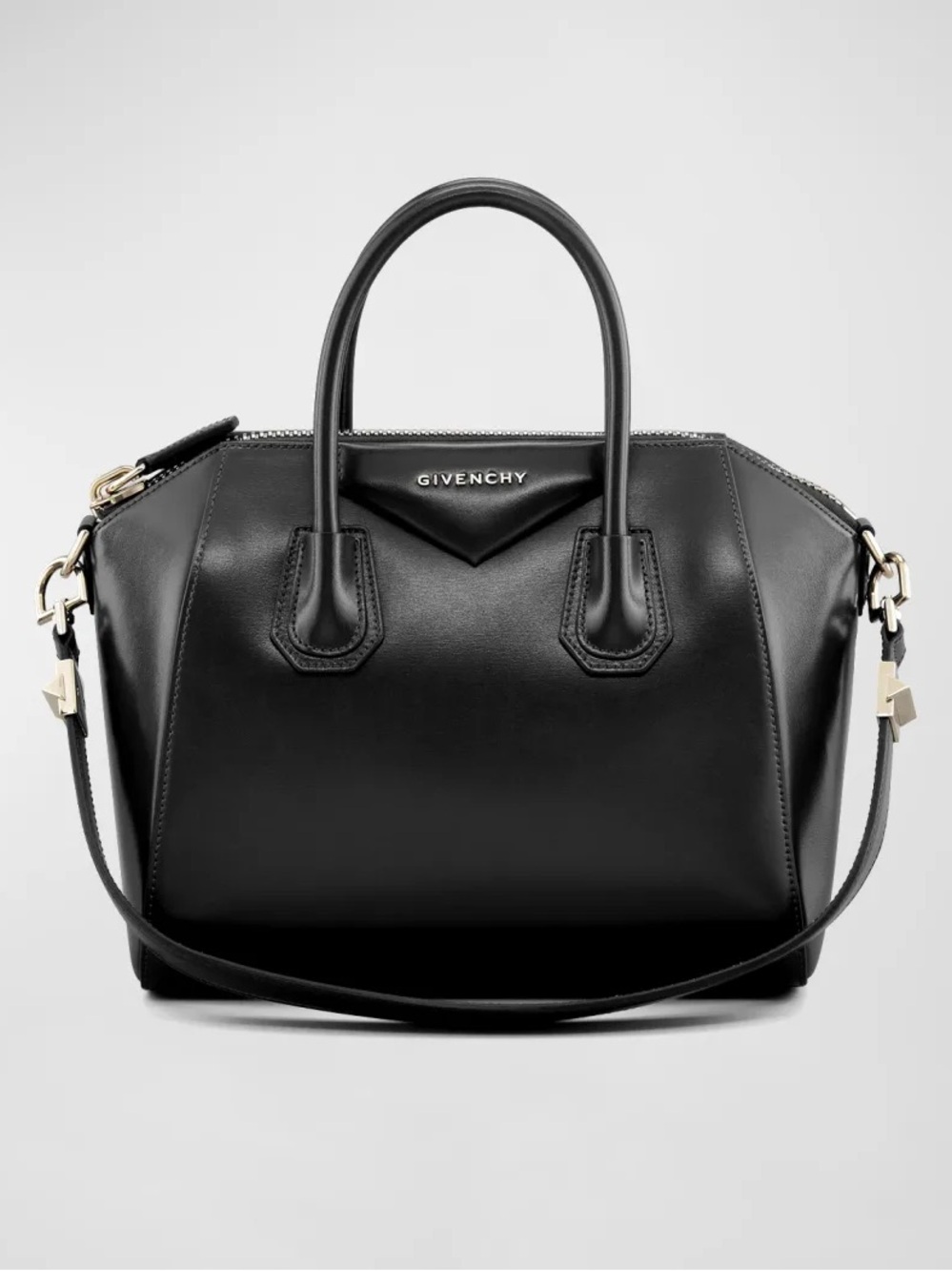 Givenchy Antigona Small Black Leather Satchel with Gold Hardware - Picture 6 of 9